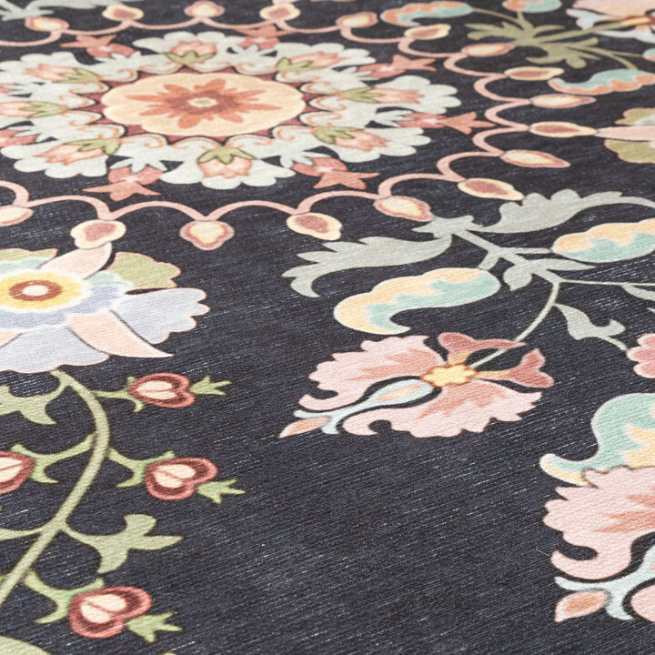 Rond vintage vloerkleed - Bibi Medaillon Blauw - 2