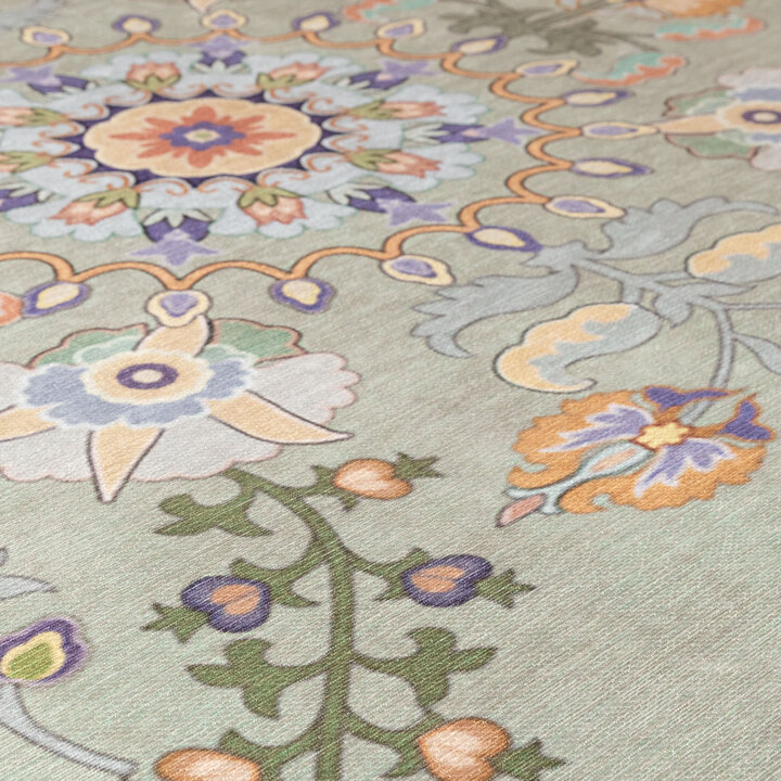 Rond vintage vloerkleed - Bibi Medaillon Mintgroen - 2