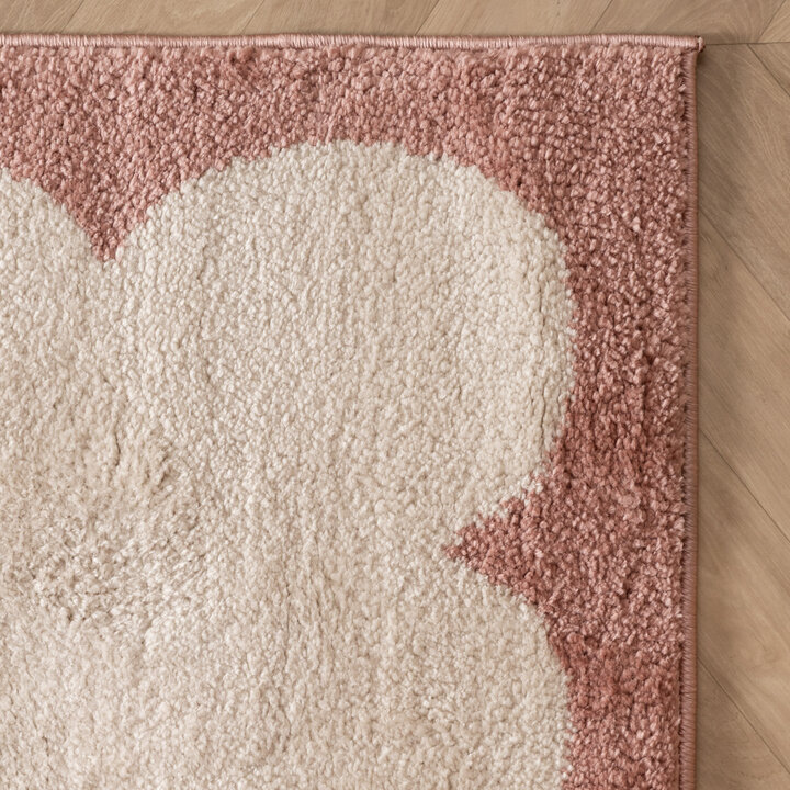 Wasbaar vloerkleed - Myrre Roze/Wit  - 4