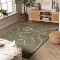 Wasbaar vloerkleed - Myrre Swirl Groen