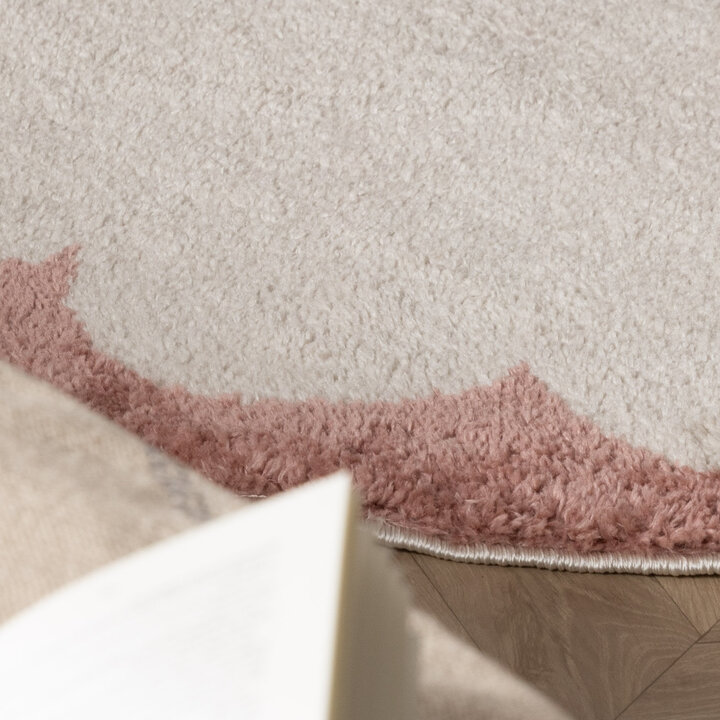 Rond wasbaar vloerkleed - Myrre Roze/Wit - 2
