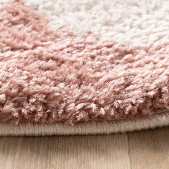 Rond wasbaar vloerkleed - Myrre Roze/Wit - 5