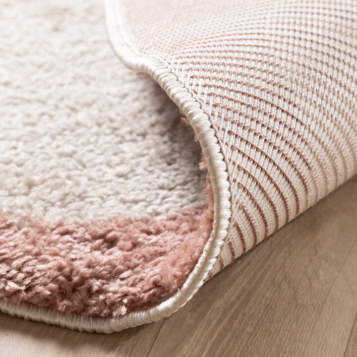 Rond wasbaar vloerkleed - Myrre Roze/Wit - 6