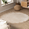 Rond wasbaar vloerkleed - Myrre Beige/Wit - thumbnail