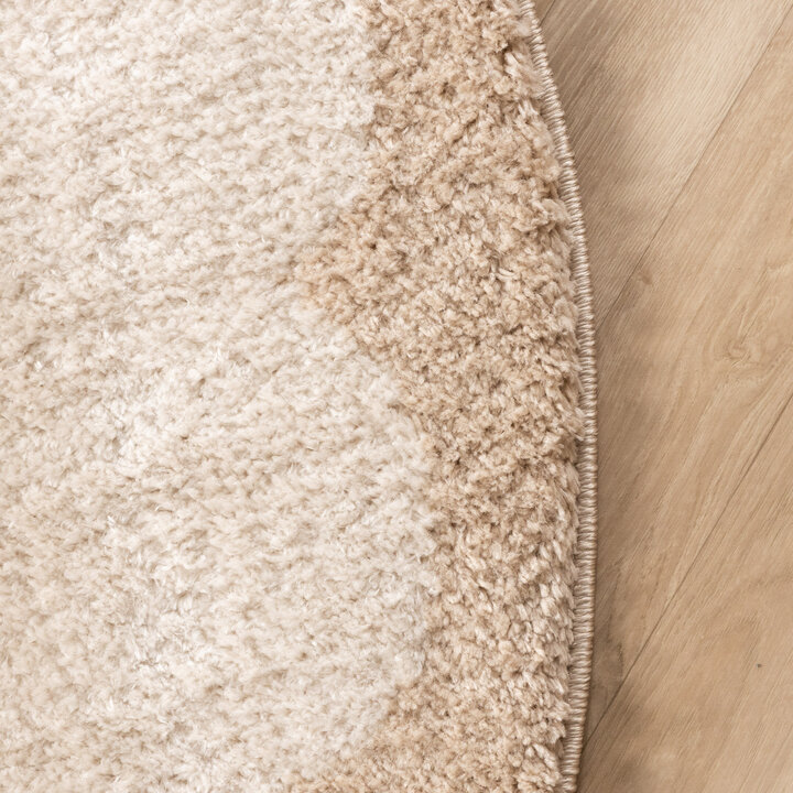 Rond wasbaar vloerkleed - Myrre Beige/Wit - 3