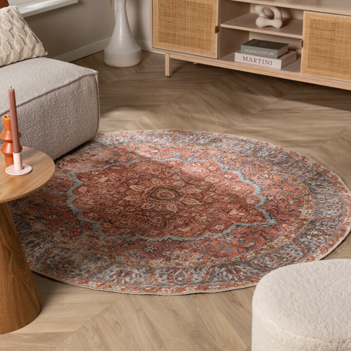 Rond vintage tapijt - Liva Mandala Terra