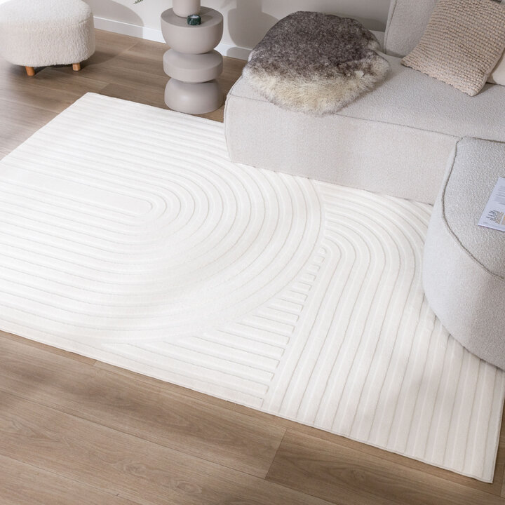 Scandinavisch vloerkleed - Charm Curves Wit