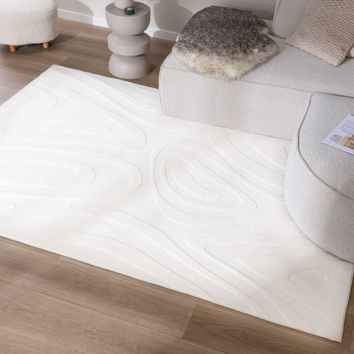 Scandinavisch vloerkleed - Charm Shapes Wit