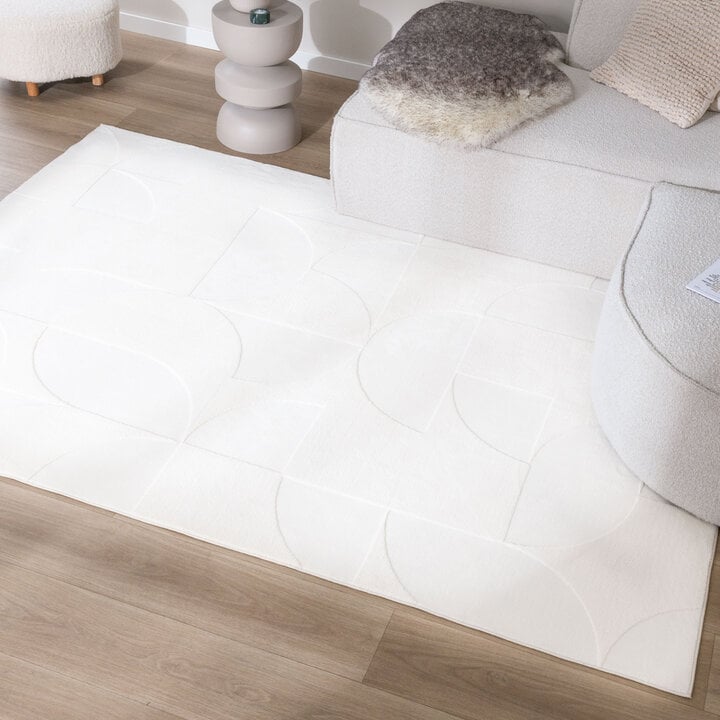 Scandinavisch vloerkleed - Charm Circles Wit