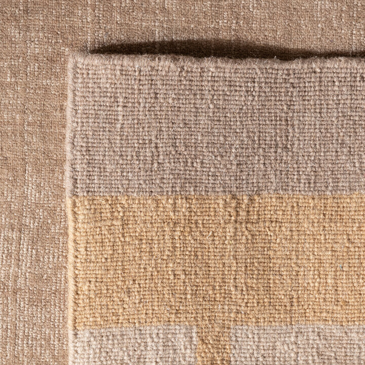 Wollen vloerkleed - Valencia Border Taupe/Geel - 5