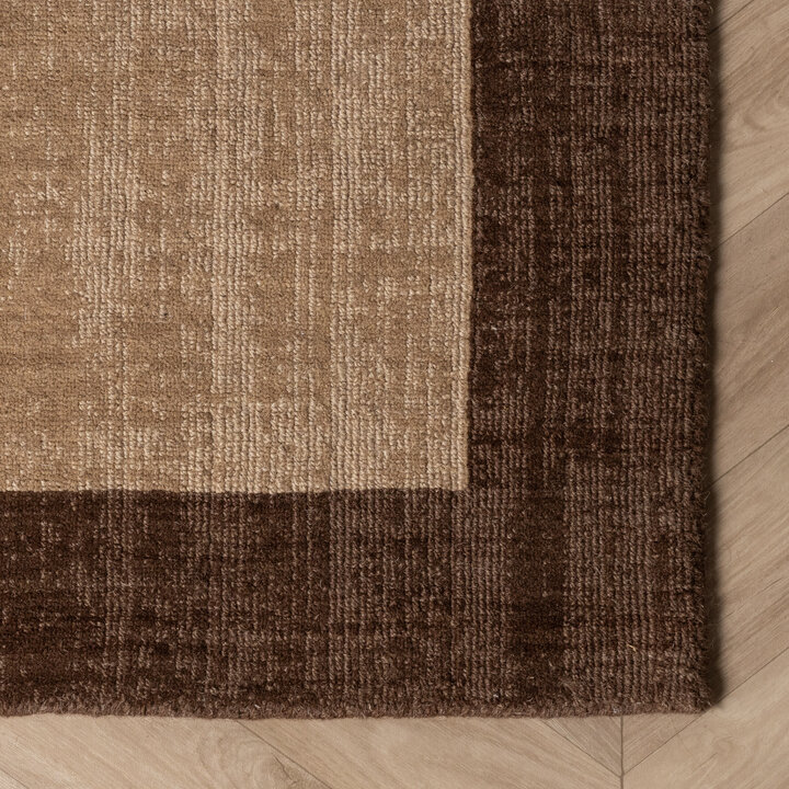 Wollen vloerkleed - Valencia Border Beige/Bruin - 3