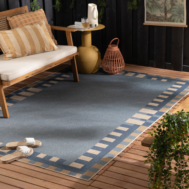 Jute buitenkleed - Mambo Blox Blauw