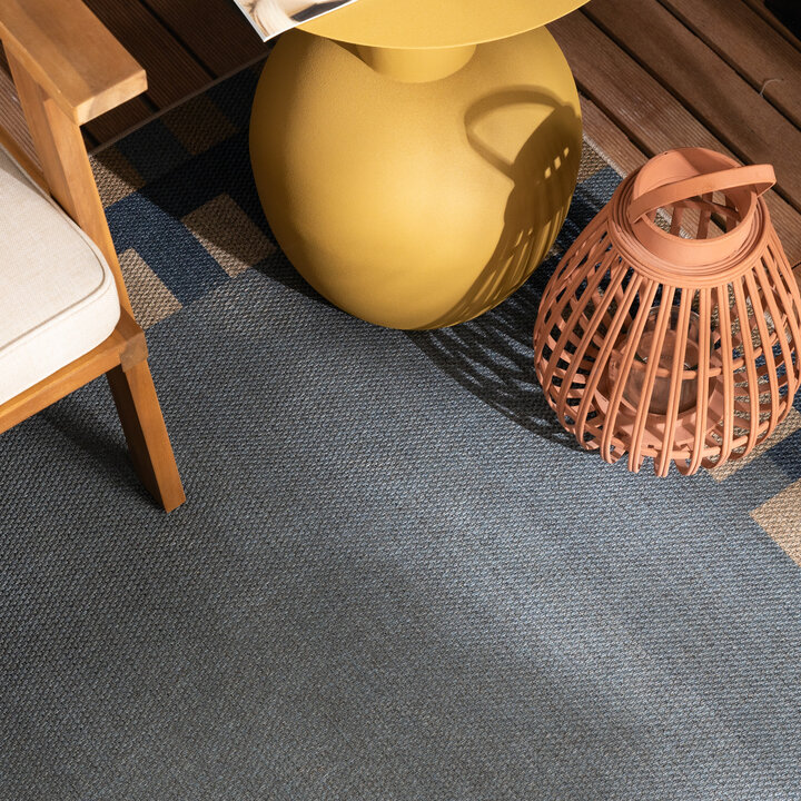 Jute buitenkleed - Mambo Blox Blauw - 1