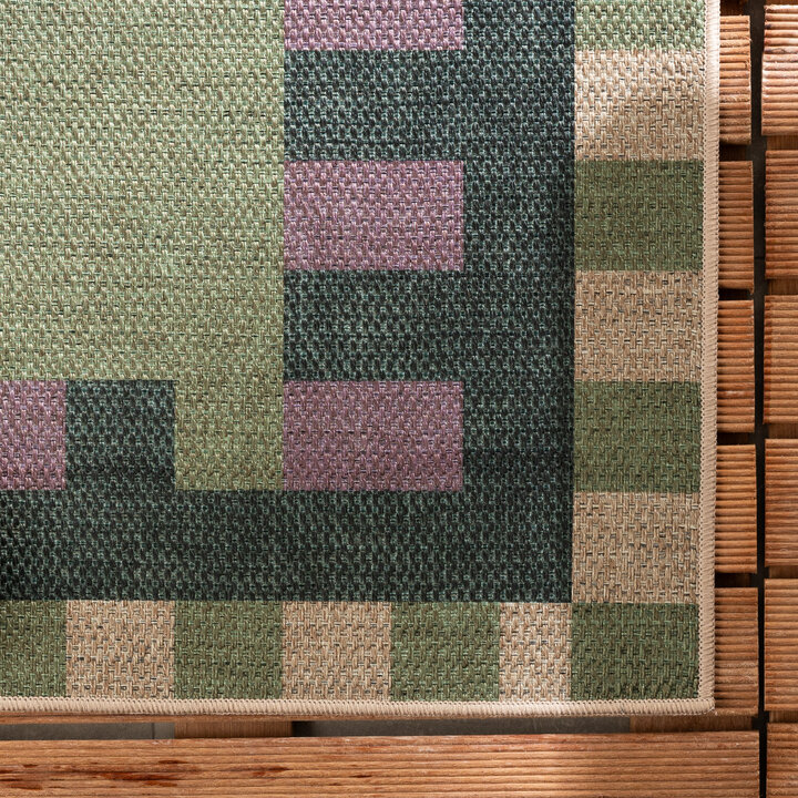 Jute buitenkleed - Mambo Blox Groen - 3