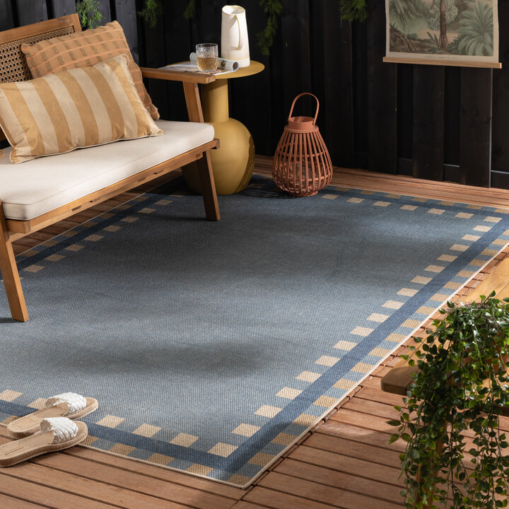 Jute buitenkleed - Mambo Tiles Blauw