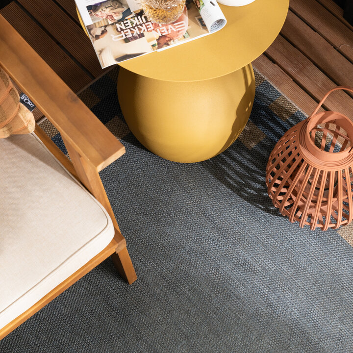 Jute buitenkleed - Mambo Tiles Blauw - 1