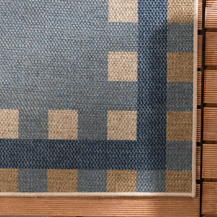 Jute buitenkleed - Mambo Tiles Blauw - 3
