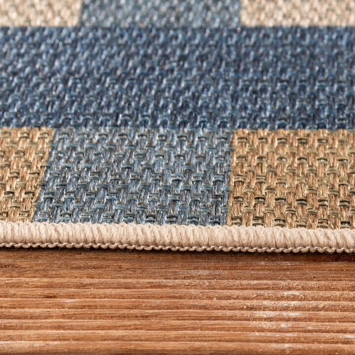 Jute buitenkleed - Mambo Tiles Blauw - 4