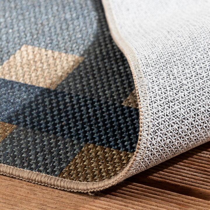Jute buitenkleed - Mambo Tiles Blauw - 5