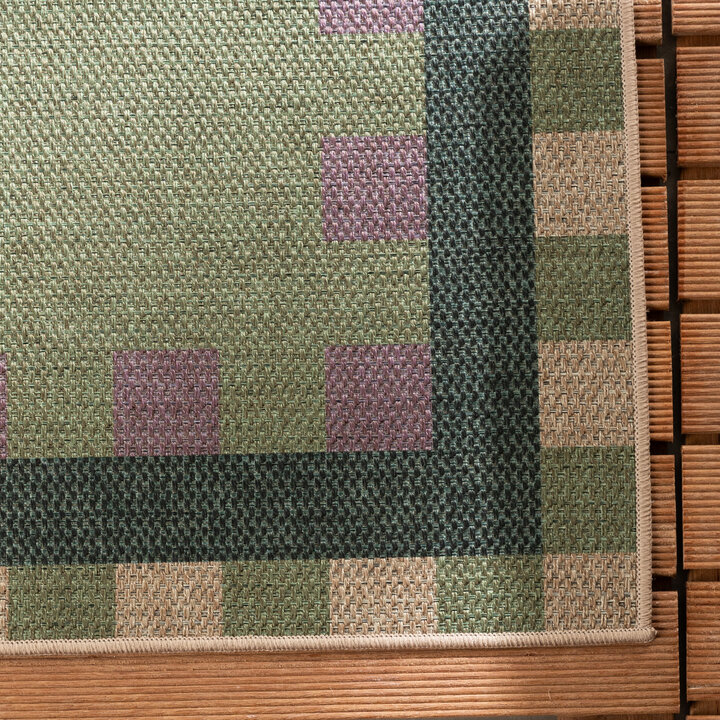 Jute buitenkleed - Mambo Tiles Groen - 3