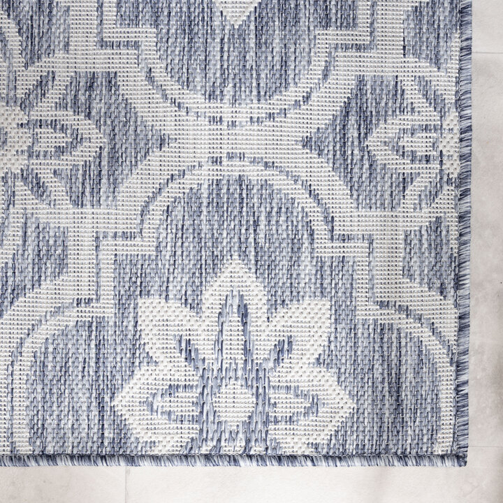 Buitenkleed - Rio Flower Blauw - 3