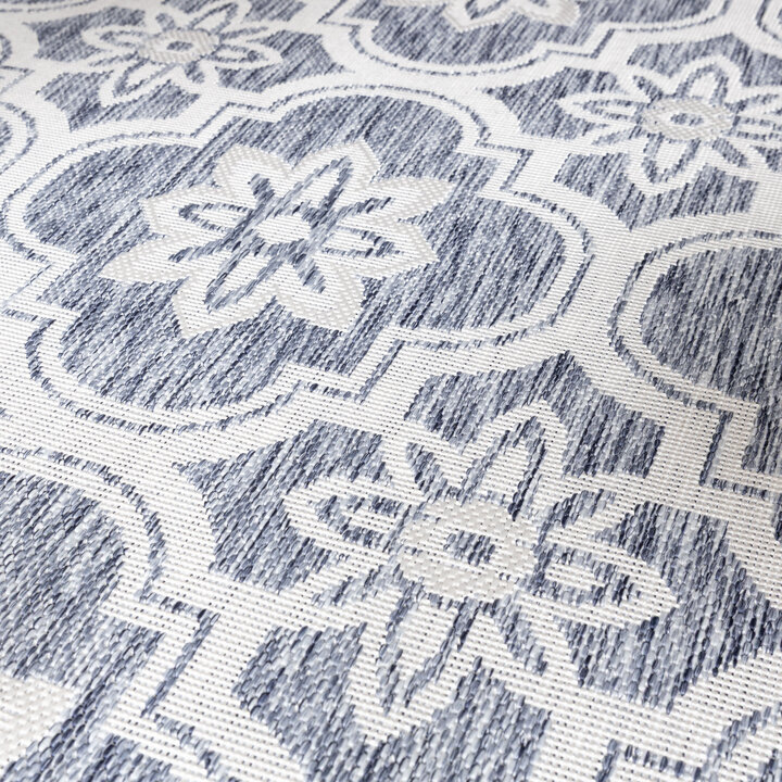 Rond buitenkleed - Rio Flower Blauw - 2