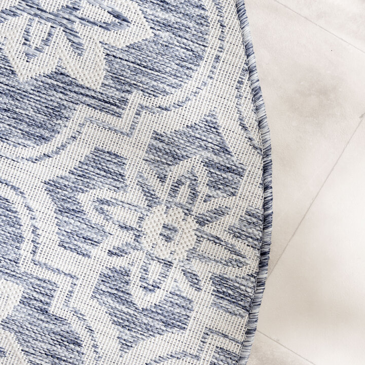 Rond buitenkleed - Rio Flower Blauw - 3
