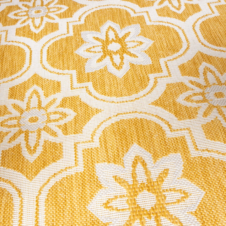 Rond buitenkleed - Rio Flower Geel - 2