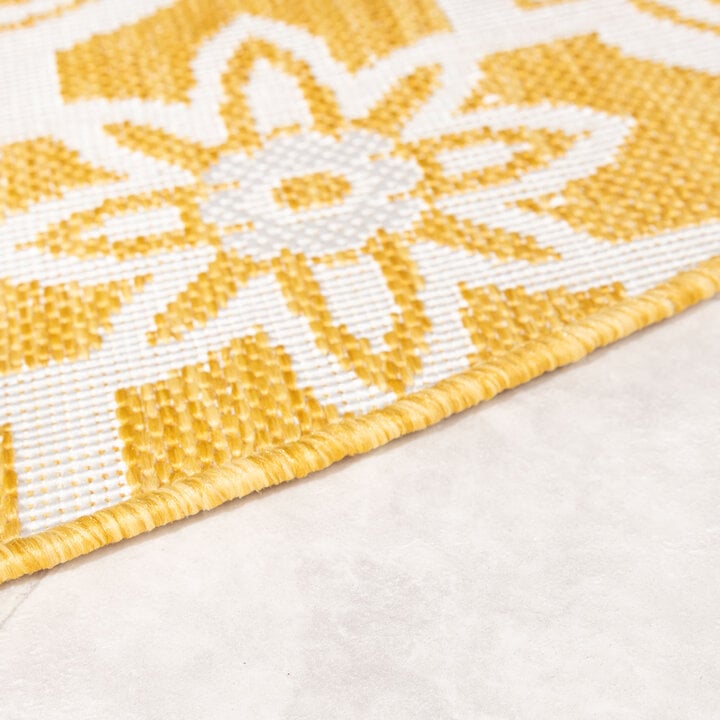 Rond buitenkleed - Rio Flower Geel - 4