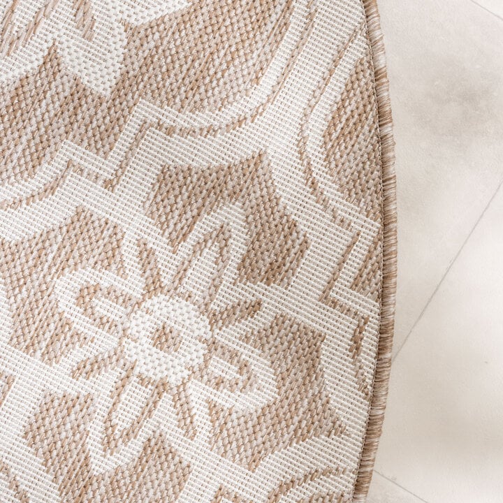 Rond buitenkleed - Rio Flower Beige - 3