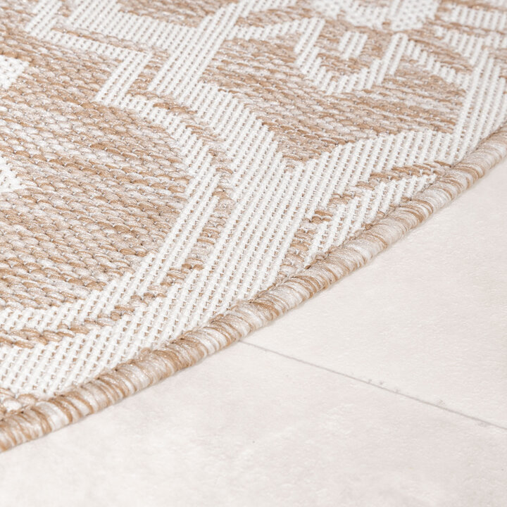 Rond buitenkleed - Rio Flower Beige - 4