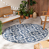 Rond buitenkleed - Rio Flower Donkerblauw - thumbnail