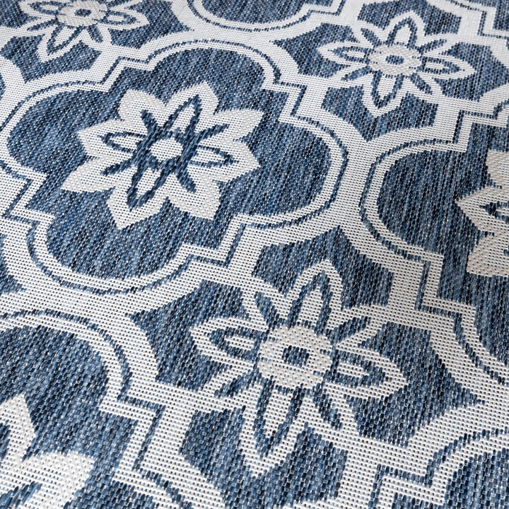 Rond buitenkleed - Rio Flower Donkerblauw - 2