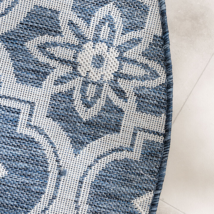 Rond buitenkleed - Rio Flower Donkerblauw - 3