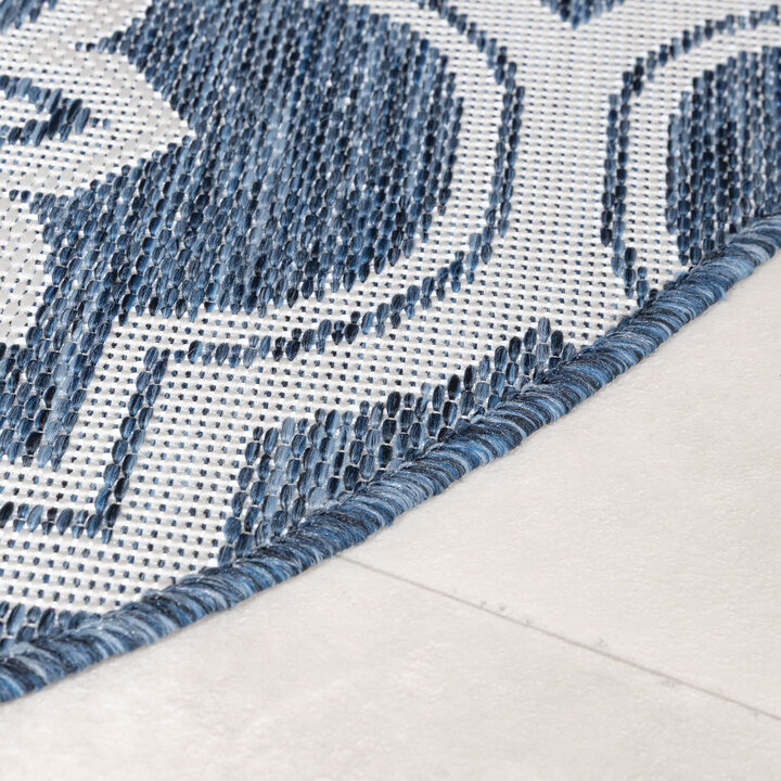 Rond buitenkleed - Rio Flower Donkerblauw - 4