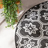 Rond buitenkleed - Rio Flower Zwart - thumbnail 1