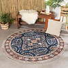 Rond vintage buitenkleed - Santo Flora Blauw  - thumbnail