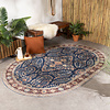 Ovaal vintage buitenkleed - Santo Flora Blauw - thumbnail