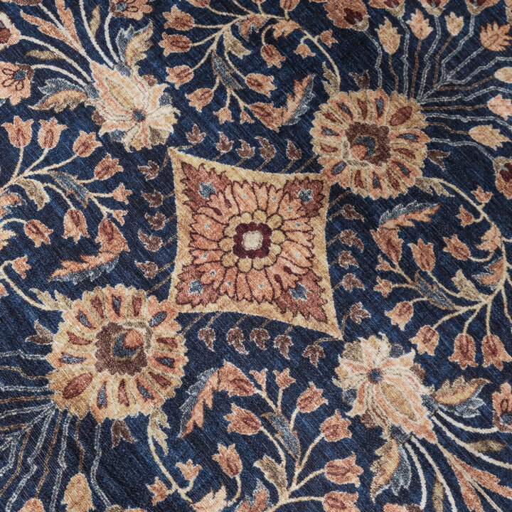 Ovaal vintage buitenkleed - Santo Flora Blauw - 3