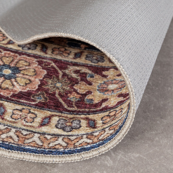 Ovaal vintage buitenkleed - Santo Flora Blauw - 6