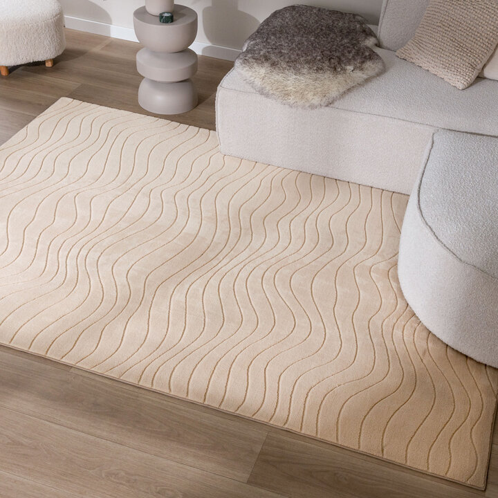Scandinavisch vloerkleed - Charm Waves Beige