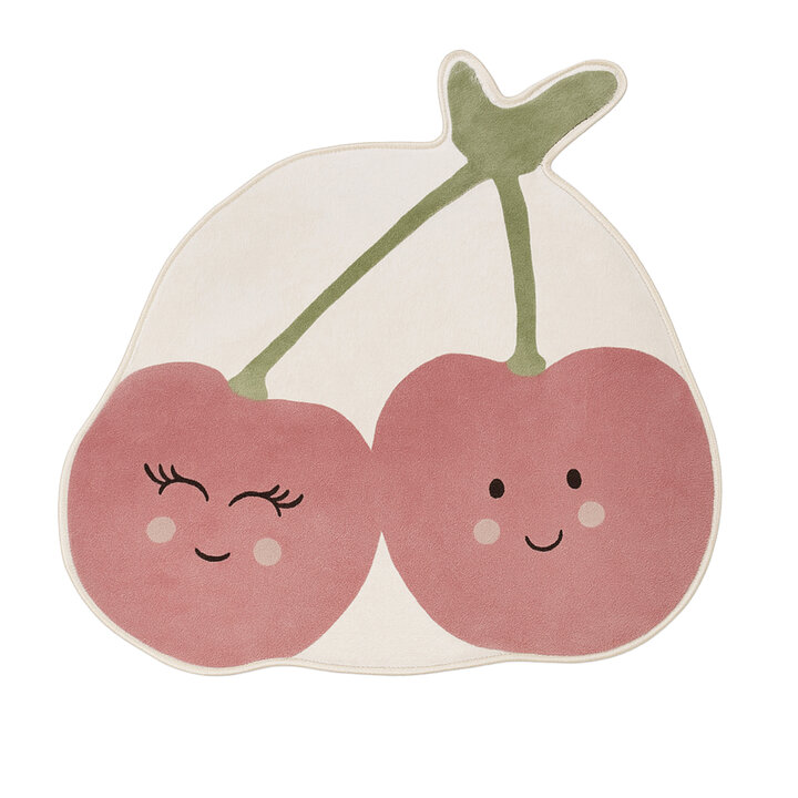Wasbaar kindervloerkleed - Berry Kersen Rood - 1