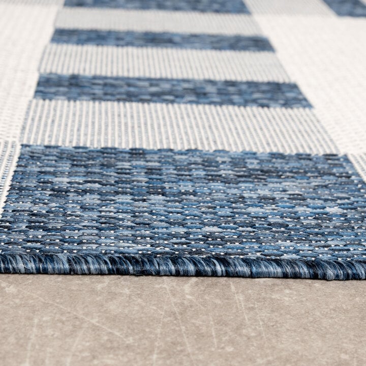 Geometrisch buitenkleed - Faro Tiles Blauw  - 4