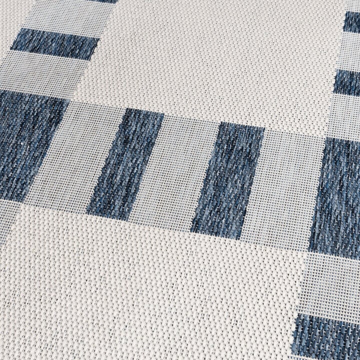 Geometrisch buitenkleed - Faro Tiles Blauw  - 2