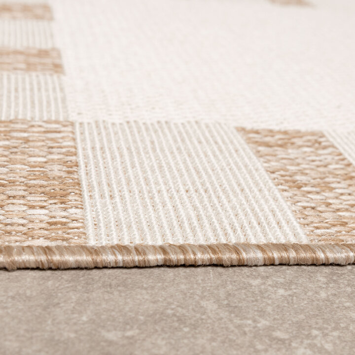 Geometrisch buitenkleed - Faro Tiles Beige  - 4