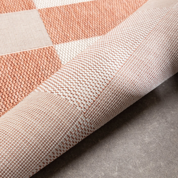 Geometrisch buitenkleed - Faro Blocks Roze  - 5