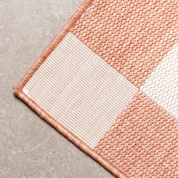 Geometrisch buitenkleed - Faro Blocks Roze  - 3