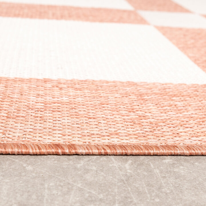 Geometrisch buitenkleed - Faro Blocks Roze  - 4