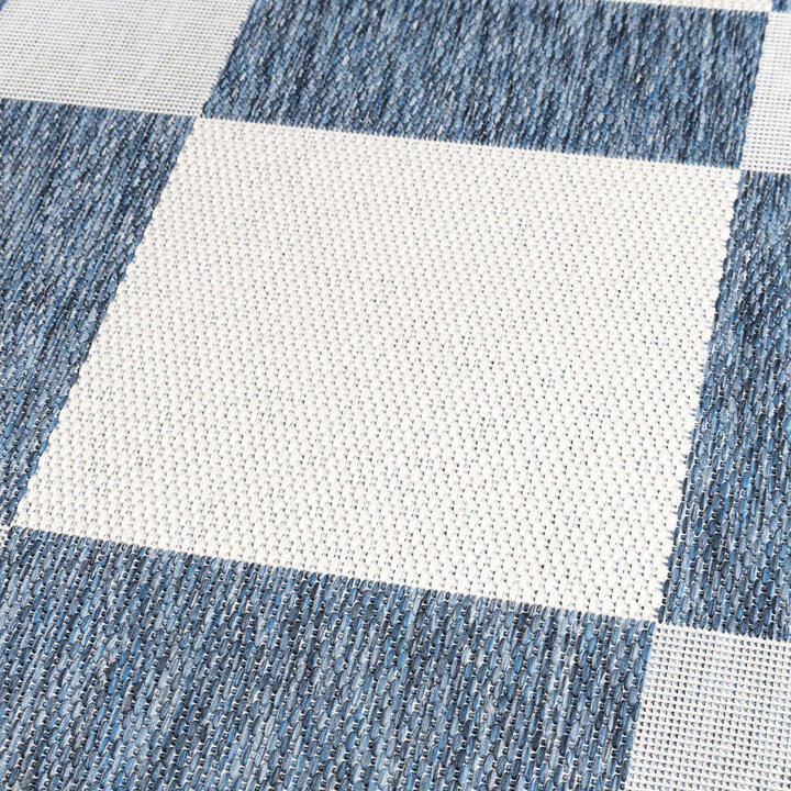 Geometrisch buitenkleed - Faro Blocks Blauw  - 2