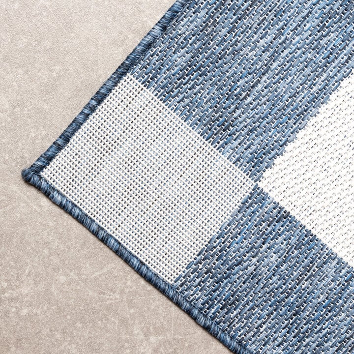 Geometrisch buitenkleed - Faro Blocks Blauw  - 3